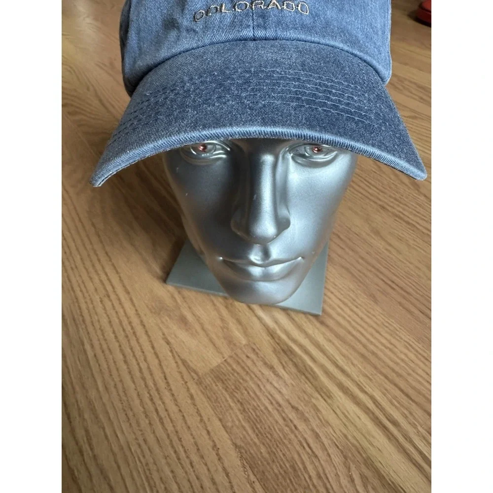 Estes Park Colorado Moose Embroidered Dad Hat Blue‎ Washed Cotton Cap
